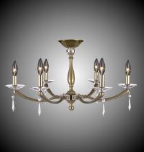 American Brass & Crystal FM5335-SP-32G-36G-ST - Six Light Flush Mount